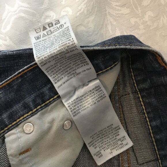 Levis 505 Regular Fit Straight Leg Jeans Mens 35x28 Medium Blue Denim Chore Barn - Picture 8 of 9